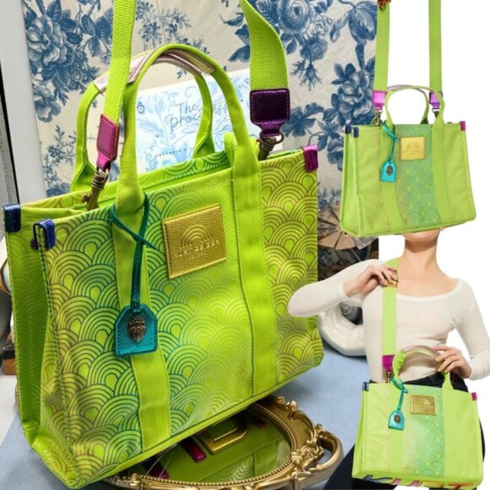 🆕 KURT GEIGER LONDON 🧿 NWOT Southbank Tote Crossbody Bag, Lime Green